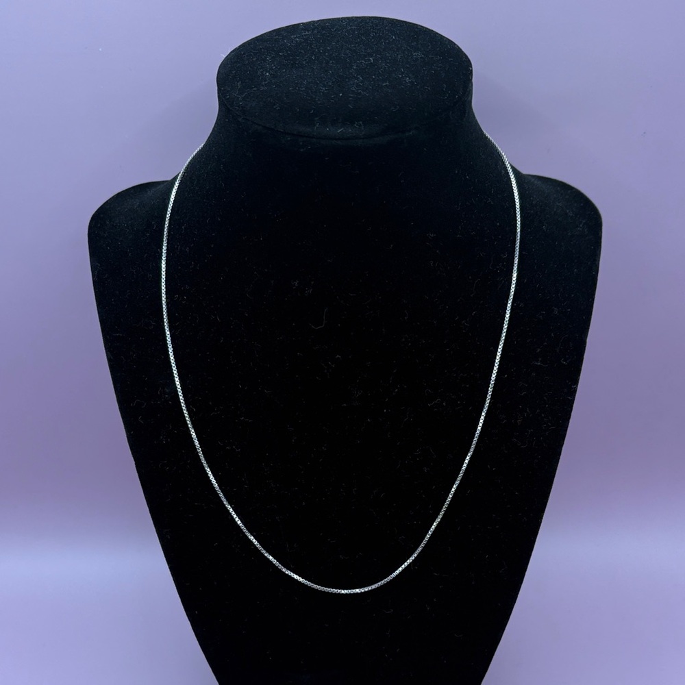 Beautiful 18” Sterling Silver Box Chain Necklace